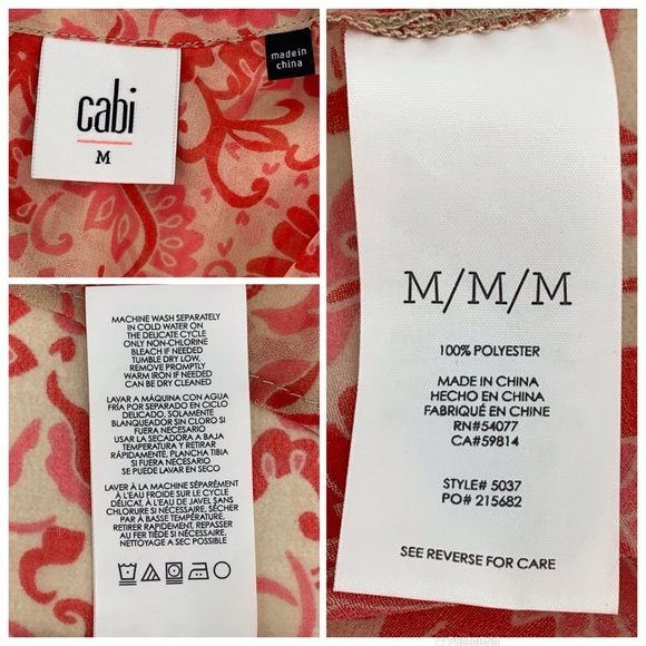 Cabi Vita Blouse #5037, Pink Paisley and Floral Sleeveless Cowl Neck Top, Medium - Picture 14 of 14